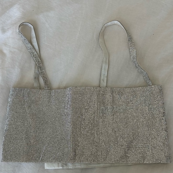Silver rhinestone crop top - Picture 1 of 3